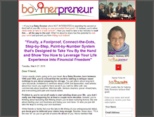 Tablet Screenshot of boomerpreneur.com